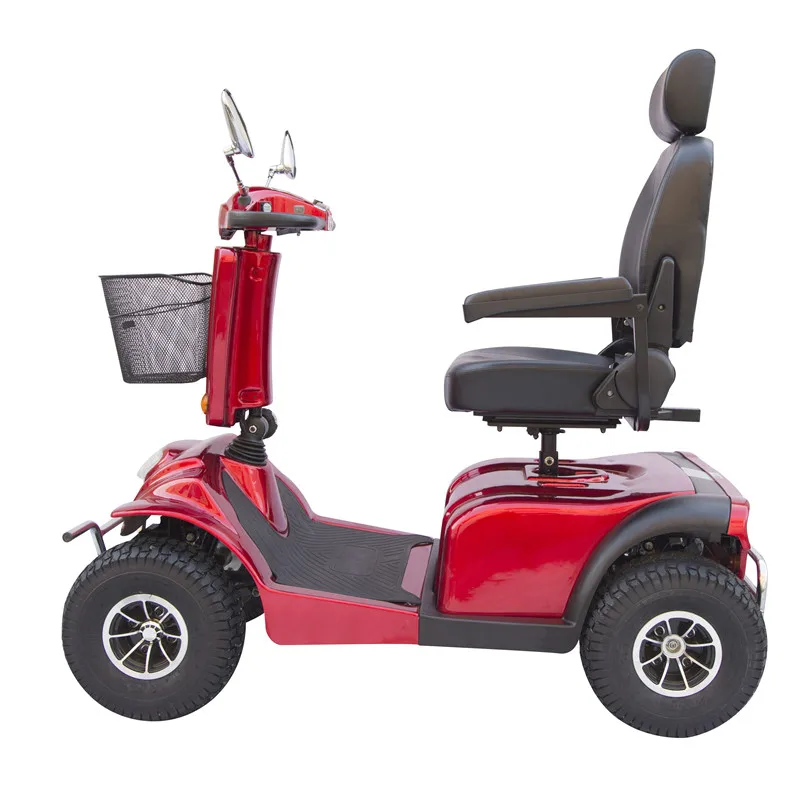 4 Wheel Single Seat Electric Mobility Scooters Steel Body Power Motor Battery Curtis Controller Brush Large Tire