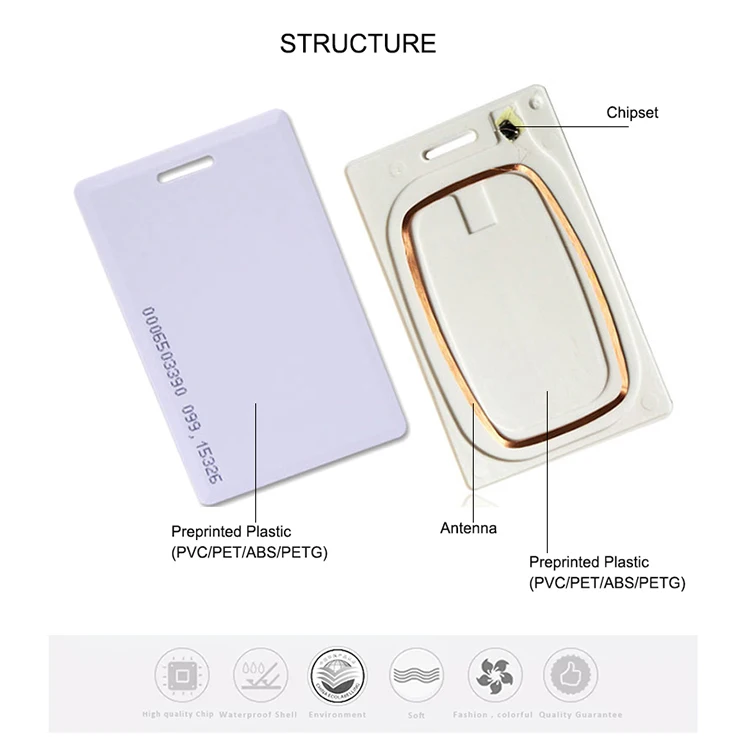 In stock 125KHz blank white ID thick card work access control card TK4100 access sensor card