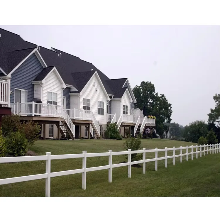 Manufacturer UV Resistant No Fading Flex Horse Fence PVC White 2 Rail Farmer Fence 2 Rail Vinyl Fencing