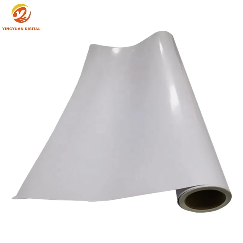 140gsm White Black glue Eco Solvent Printing Glossy PVC Print Adhesive Car Wrap Vinyl Sticker Self Vinyl Roll