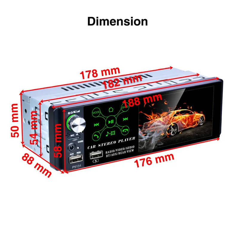 AVI RMVB MPEG4 FLV MPG  Realplay MOV MP3 WMA WAV FLAC APE MiniSD card Car power Astern Car dvd player