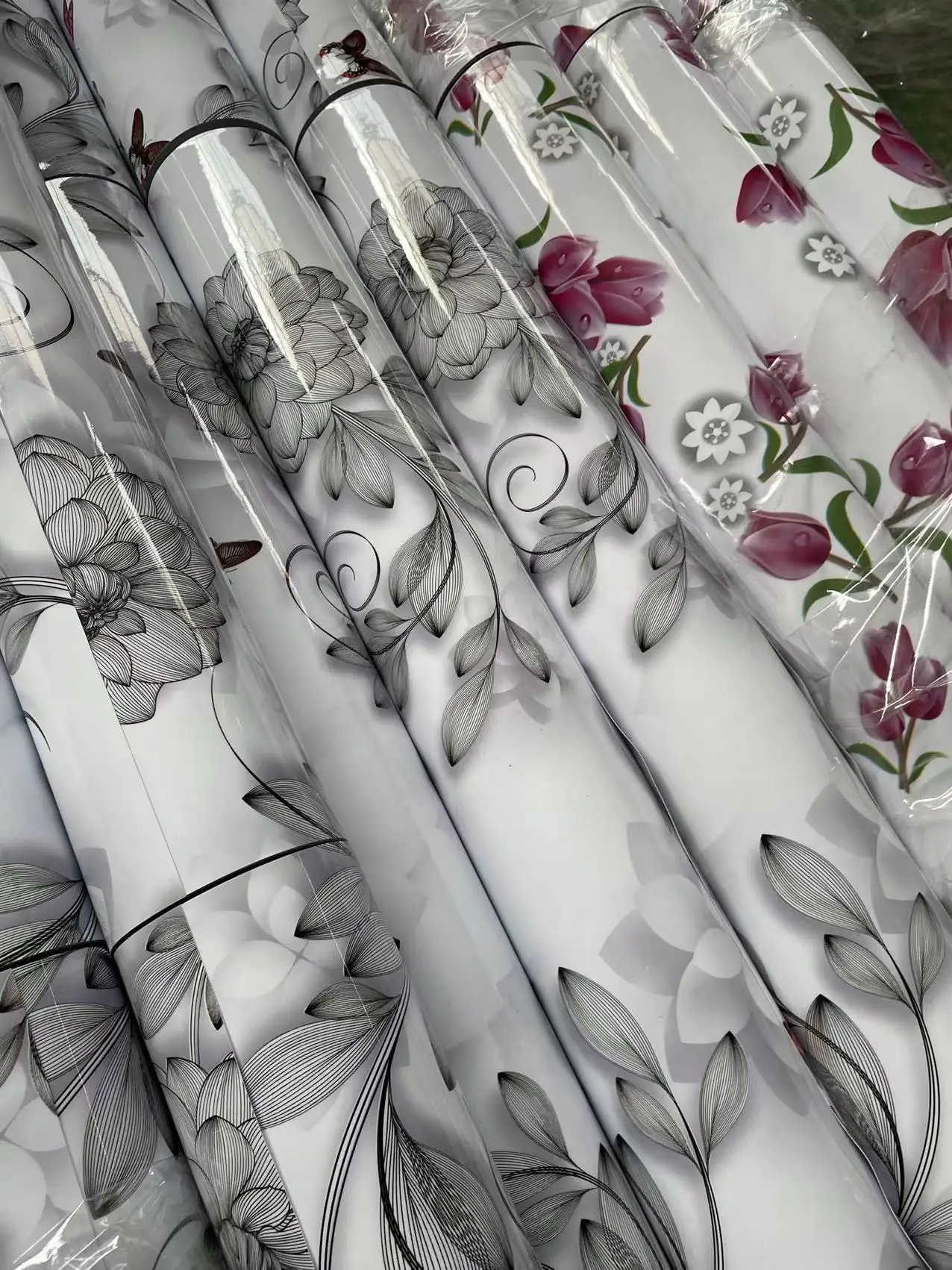 1.0mm-2.0mm Thick Clear Transparent Flower Printed Full Color PVC Tablecloth PVC Film