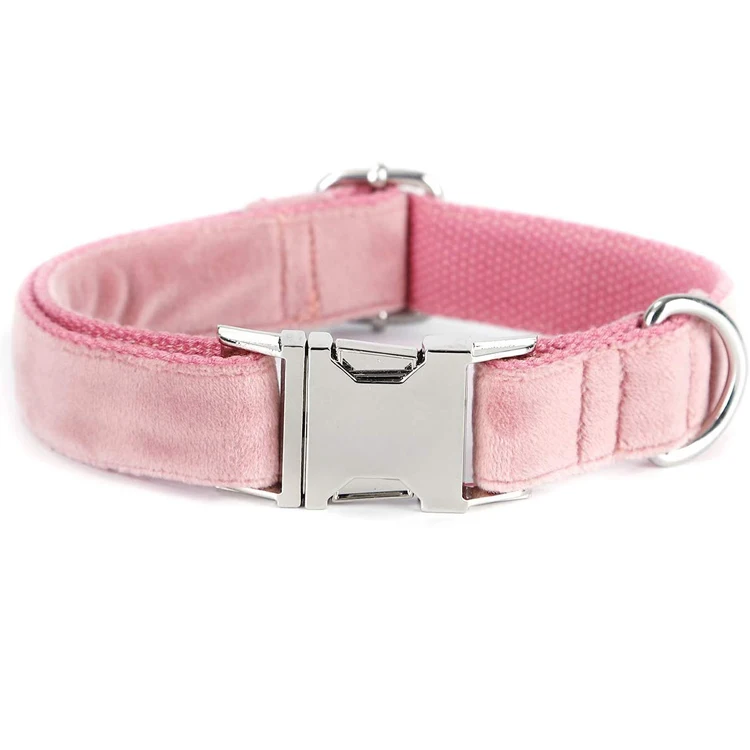 Hot Sale Handmade Hemp Custom Logo Cotton Soft Adjustable Velvet Dog Collar