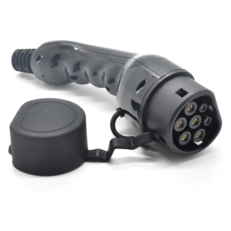 Оптовая продажа OEM, черные разъемы 32A типа 2, зарядный штекер, зарядный разъем