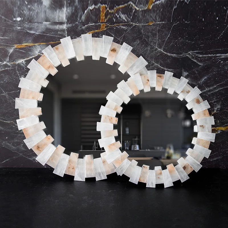 Antique circle Sun burst acrylic mirror wall big round crystal wall mirror