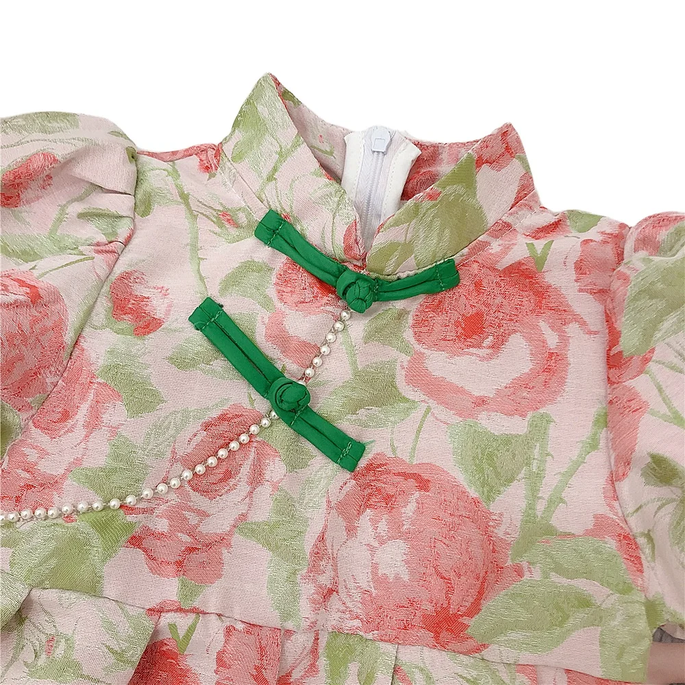 2022 summer girls clothing baby dress Chinese style Toddler Dress Casual kids Baby Clothes floral dress for kids