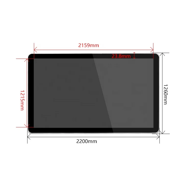 98inch Ultra Large Intertactive Monitor For Shopping Mall Restaurant Indoor Advertising Wall Mounted LCD Meida Player