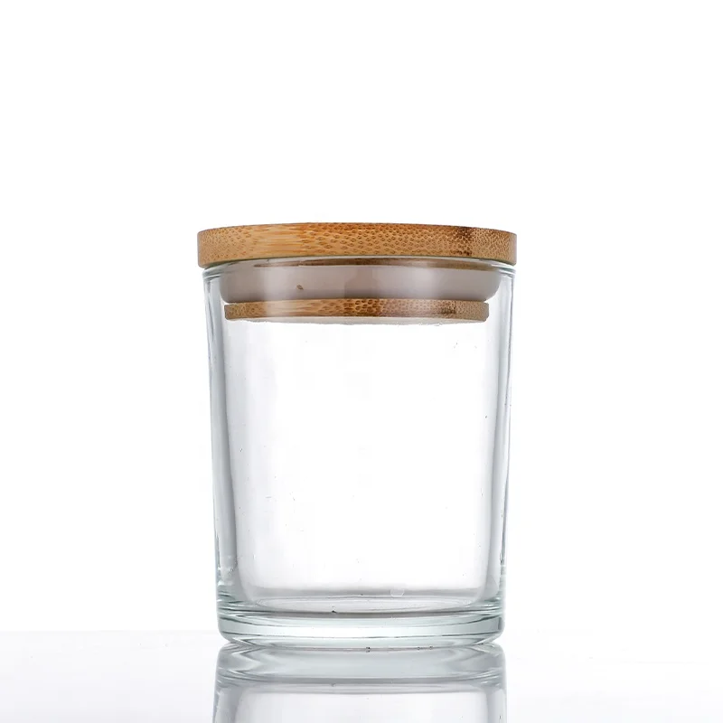 Cosmetic Packaging Container 4oz Round Customized Painted Clear Glass Candle Jars Glass Jars For Candle Making