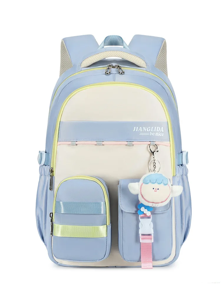Middle school student bag Girls junior high school students color collocation fashion backpack campus student backpack