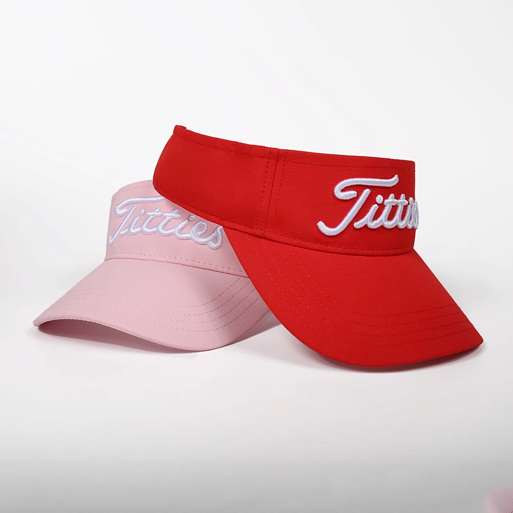 Factory Price Customised Women Outdoor Beach Sports Tennis Cap 3D Embroidery Logo Sun Protect Visor Hats