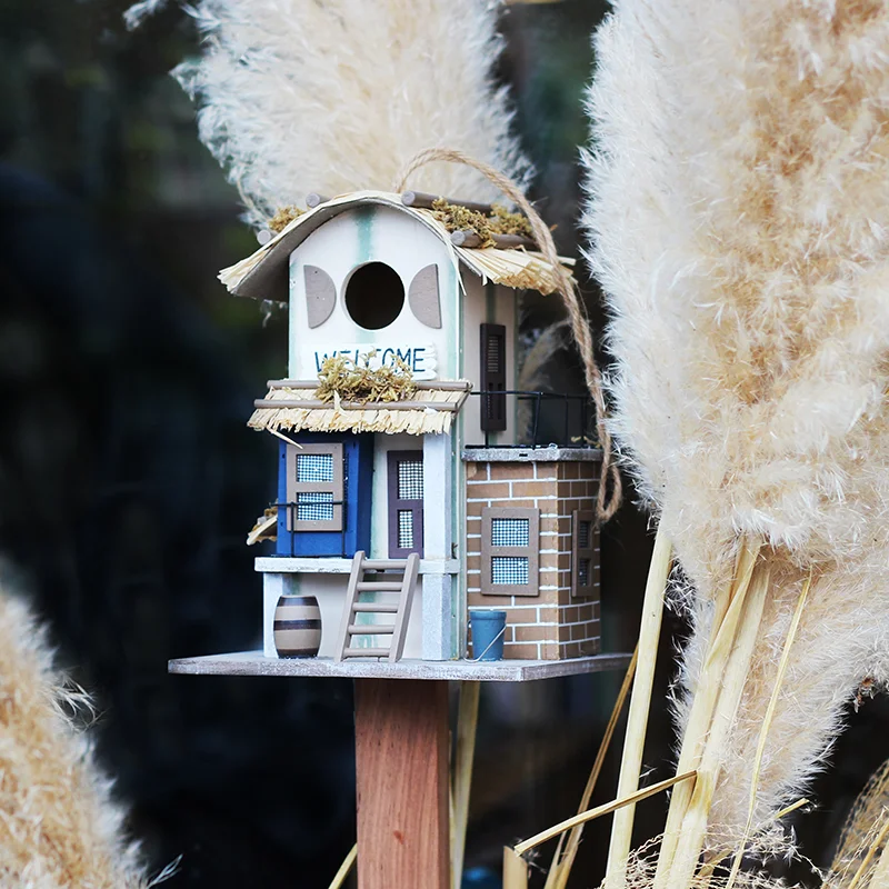 Gifts & Decor Rustic, Old Time Country Store Wooden Bird House antique outdoor bird house ,wooden bird house high quality/