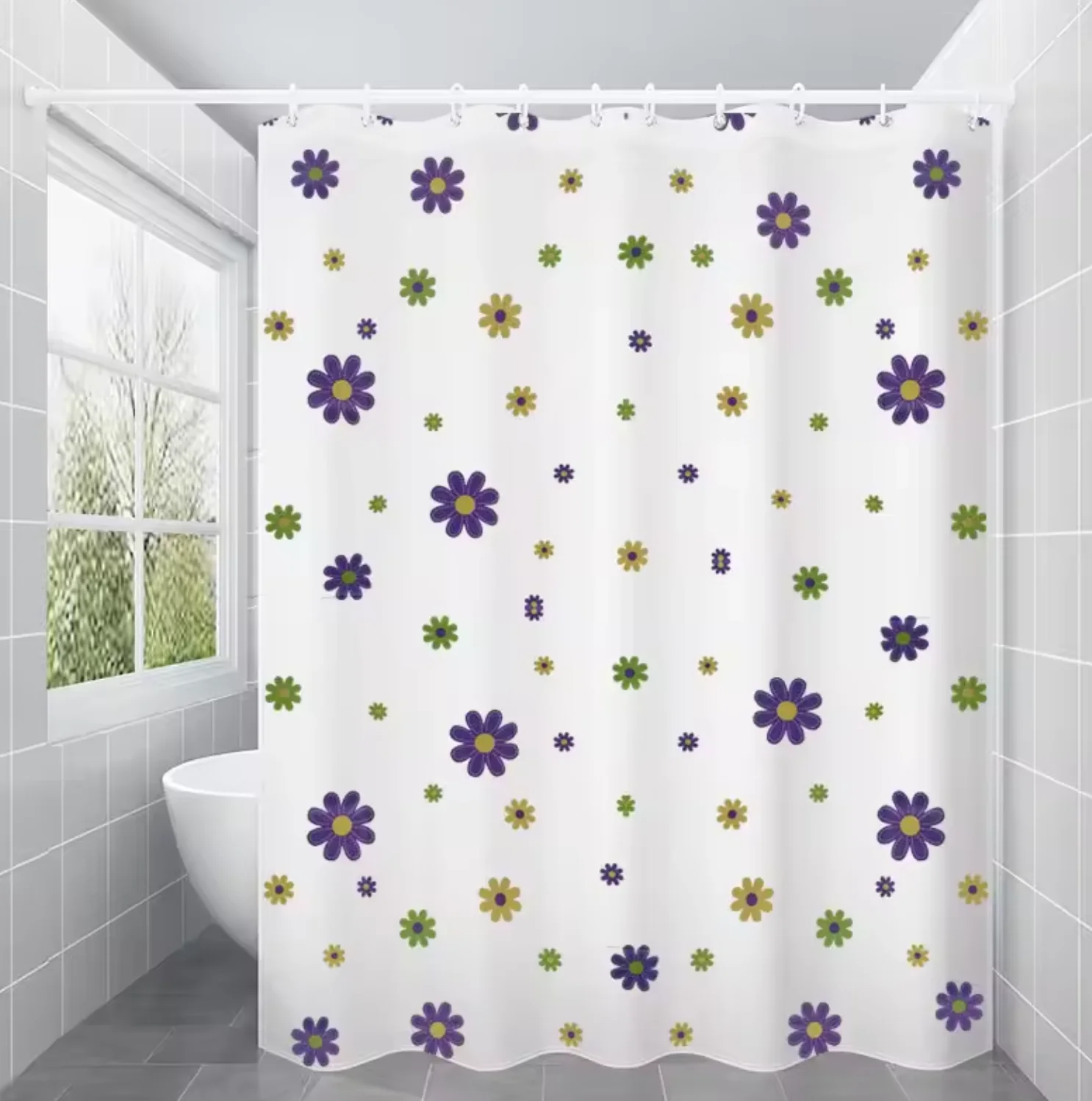 Waterproof Bath Bathroom Mildewproof Peva Shower Curtain Heavy Duty  wall hanging bath curtain  printed curtains