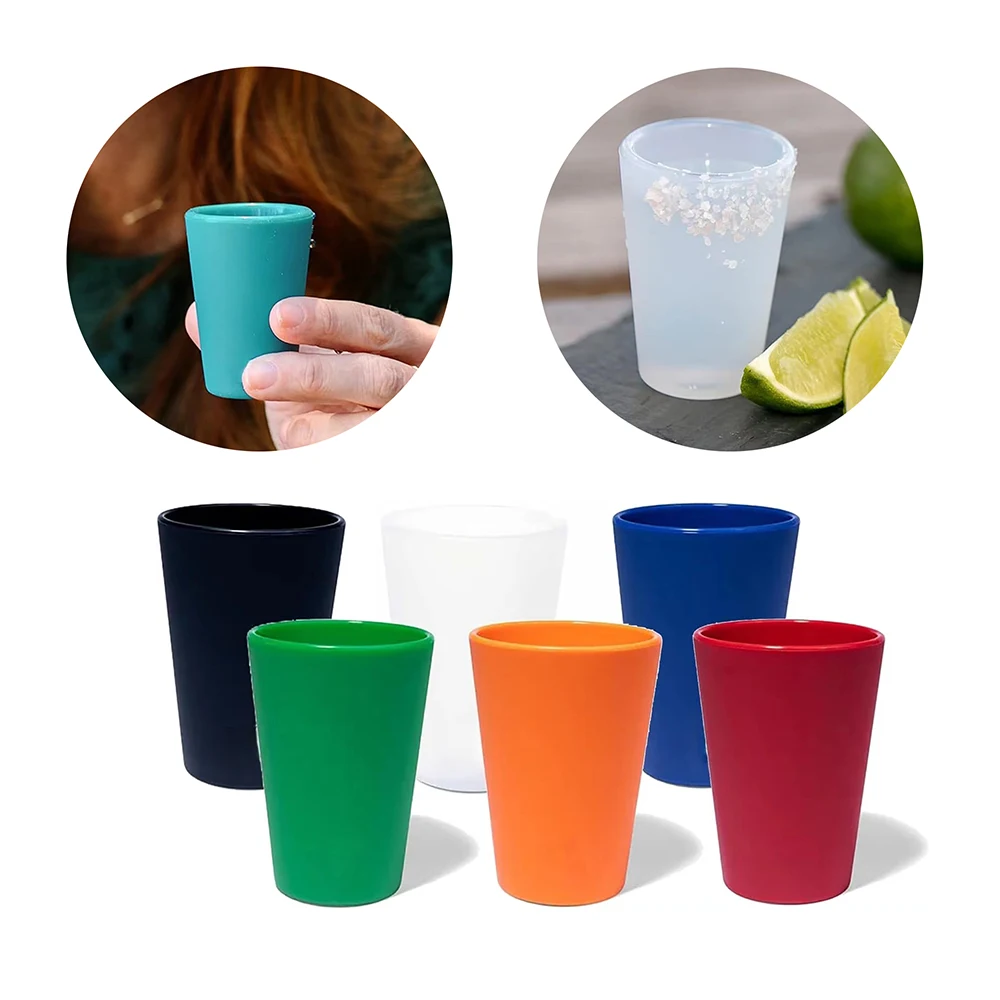Custom Colors Silicone Shot-glass BPA Free Silicone Cups Non-toxic Silicon Shot Glasses for Hard Liquor