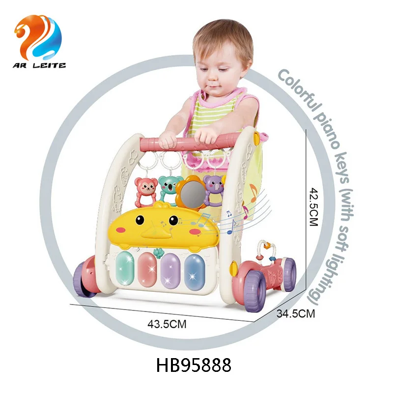 High Quality 2 In 1 educational toys Infants Piano Rack & Walker Activity Center Play Mat Baby Gym
