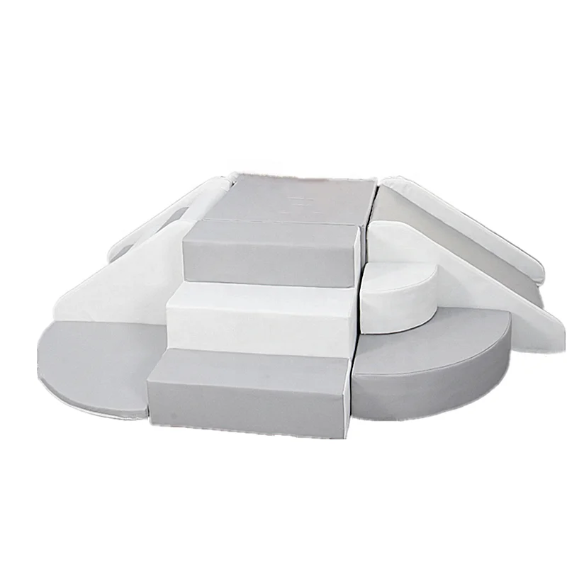 Best indoor toddler preschool soft play set white and grey foam soft play toys soft play climber for home