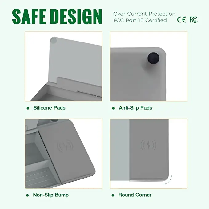 Desktop Glass Whiteboard with Wireless Charger  Dry Erase Computer Pad Keyboard Stand with Organizer