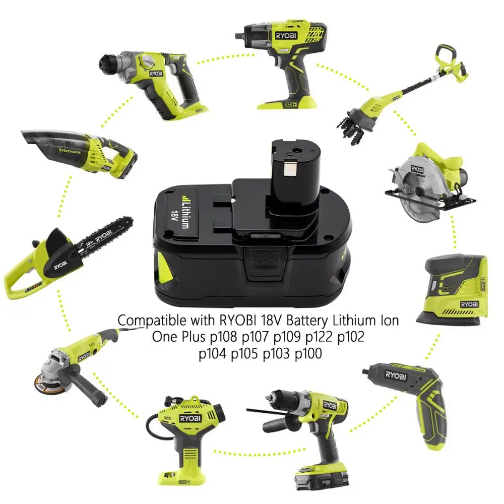 18V 6ah Rechargeable lithium ion Power Tool Batteries Pack For Ryobi ONE PLUS Ryobi rechargeable battery