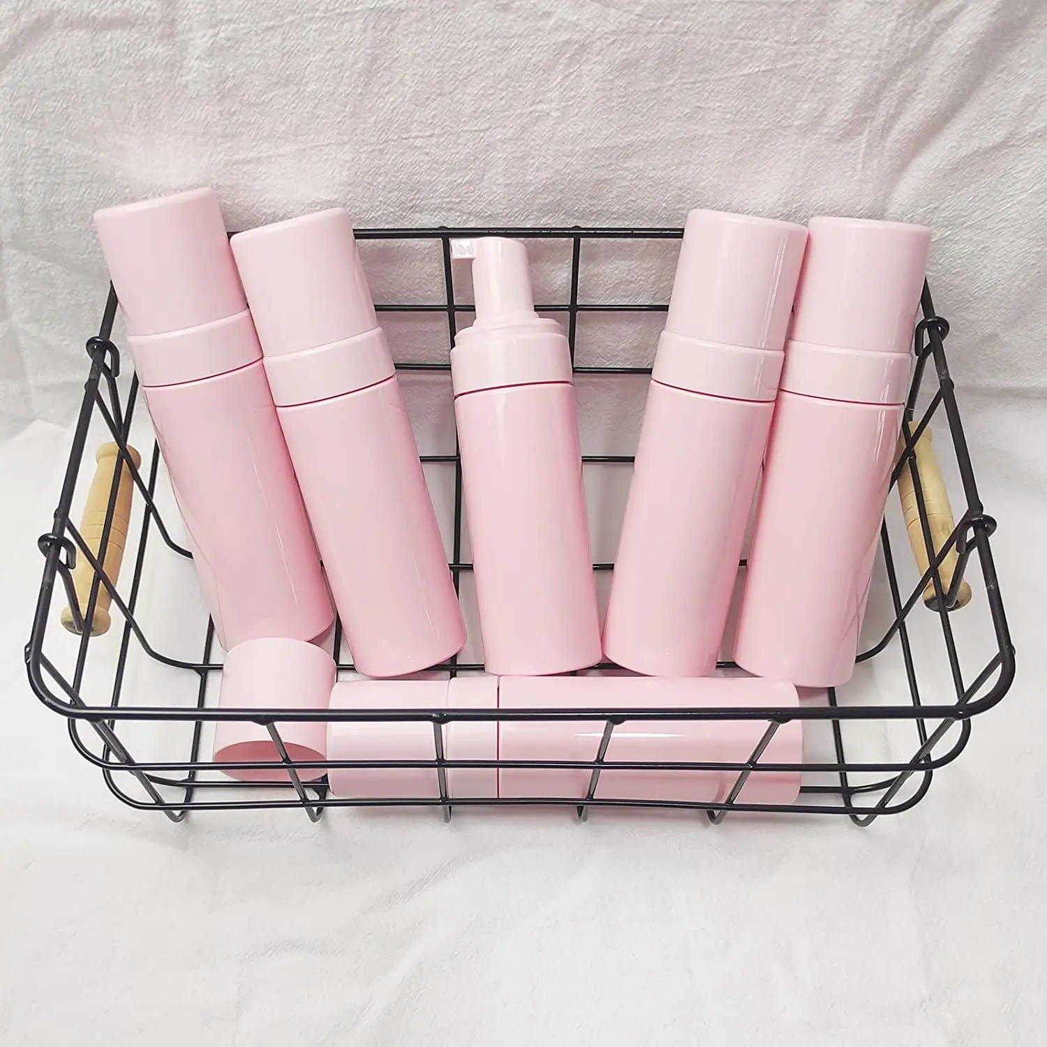 100ML 120ML 150ML 200ML Mousse Foaming Pump Empty Packaging PET Plastic pink Facial Cleansing Foam pump