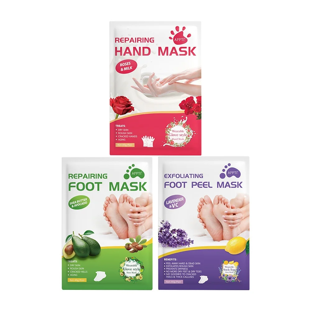 Wholesale Anti-Aging Hand & Foot Mask Exfoliating Moisturizing Whitening Repairing with Rose Milk for Home Use for Body Care