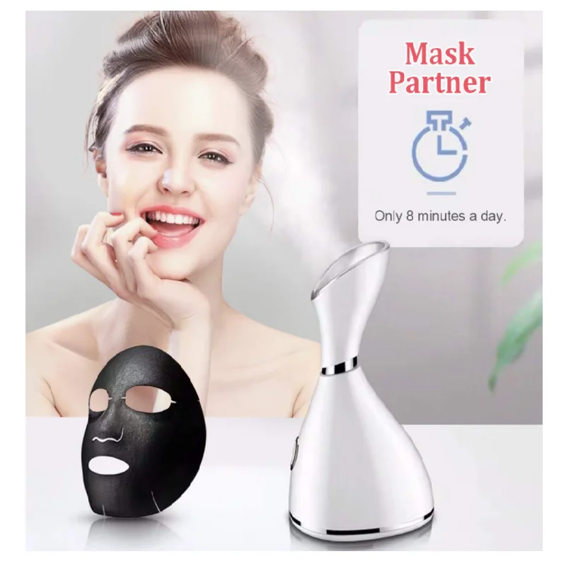 PSB 2021 handy portable humidifier veporizer hot face spa steamer nano ionic mist sprayer facial steamer