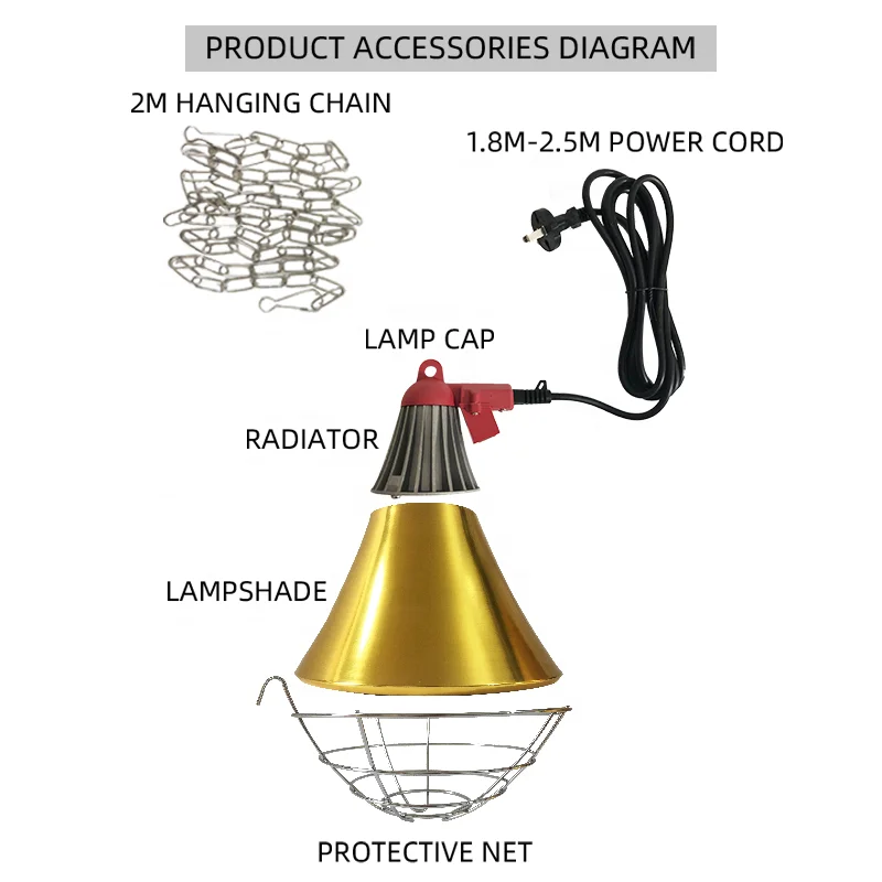 Свиньи разведения птицы животных кур водонепроницаемый инфракрасный нагрев всей лампы лампа 250 Вт 100 Вт 175 Вт брудинг лампа