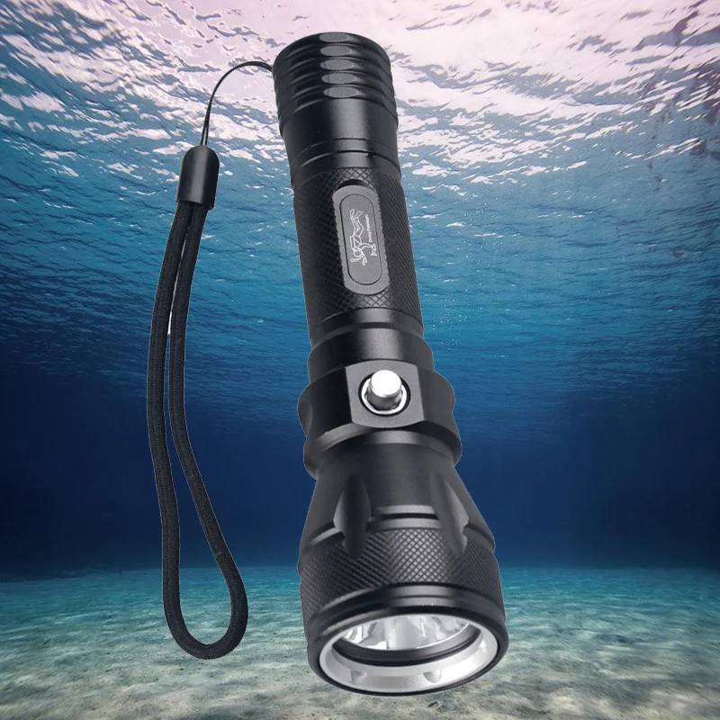 IP68 Waterproof 1000 Lumen Underwater 50m Deep Sea Diving Flashlight Bright Dive Light with 18650 Battery