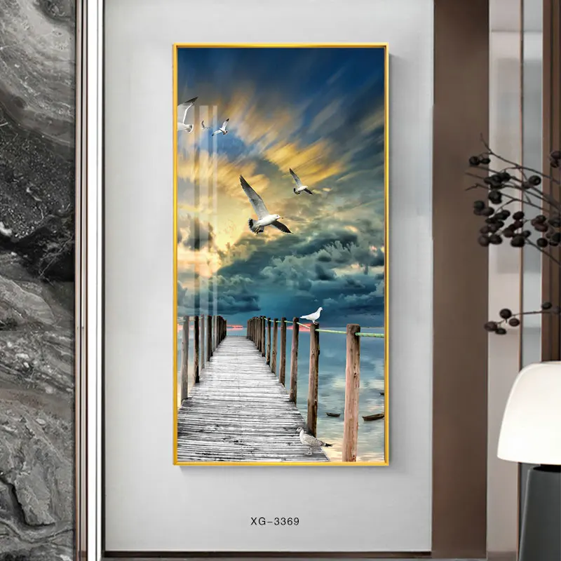 Modern Design Landscape Artwork Painting Diamond Painting With Frame For Living Room
