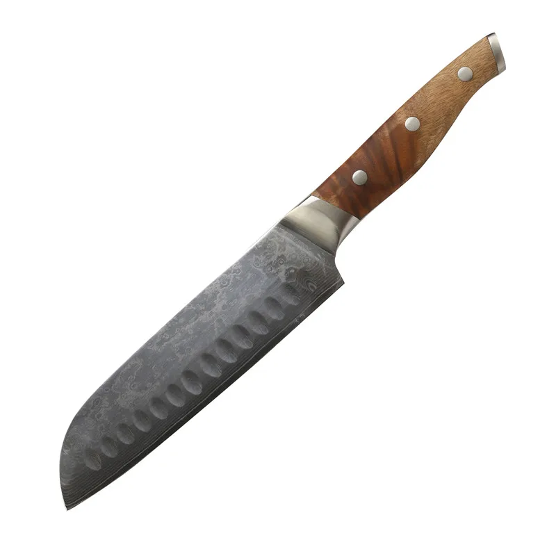 Japanese damascus steel double bolsters kitchen meat cleaver chef cooking knife
