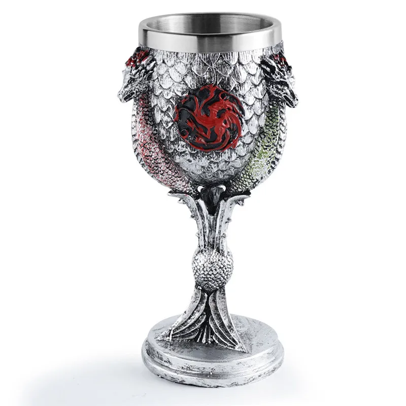Creative Embossed Beer Mugs Wine Glass Goblet Personalized Resin Mugs Stainless Steel Whiskey Cups