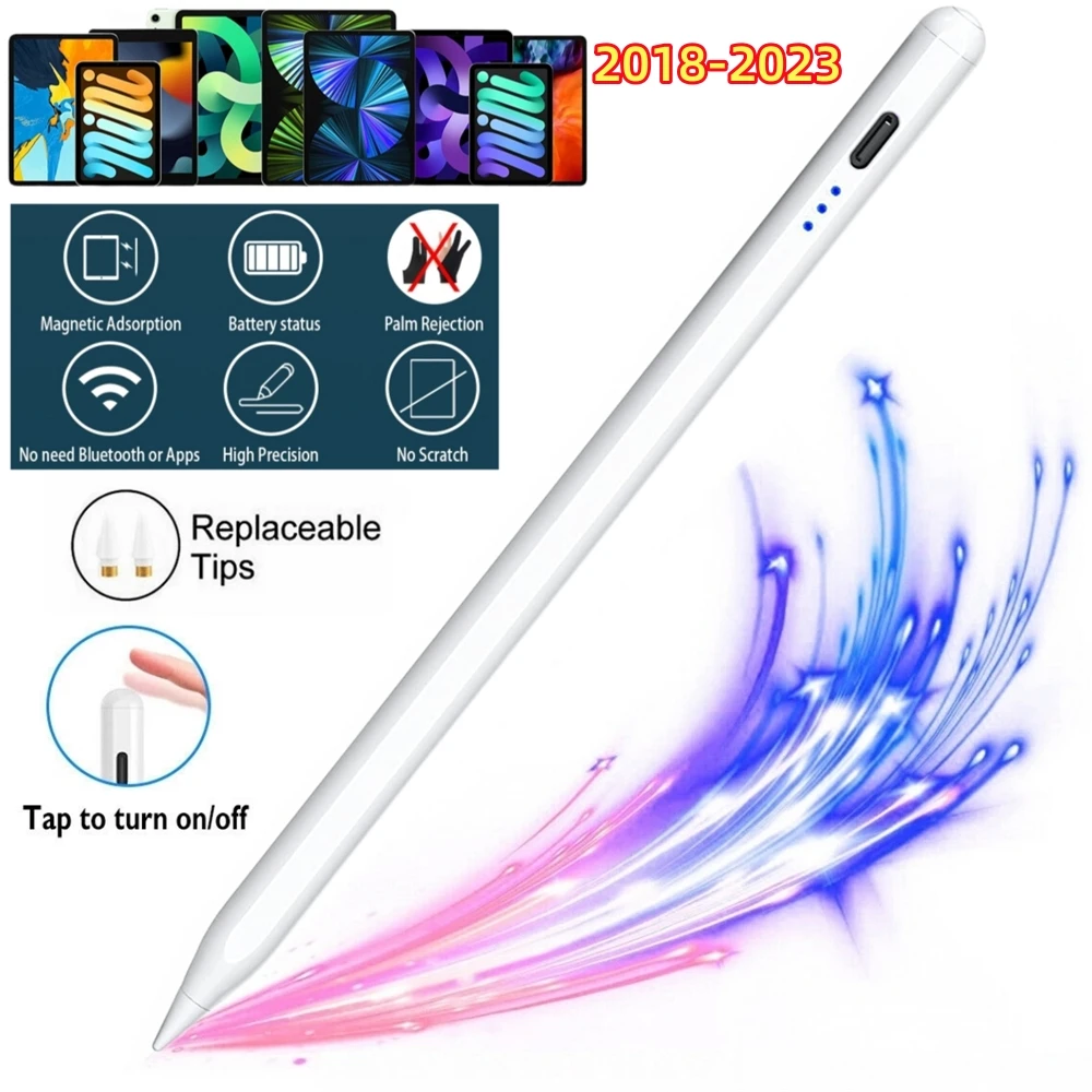 Smart Stylus Pen For Apple Pencil with Tilt Sensitivity & Palm Rejection Magnetic Pencil For iPad Air mini 2018-2023 Touch Pen