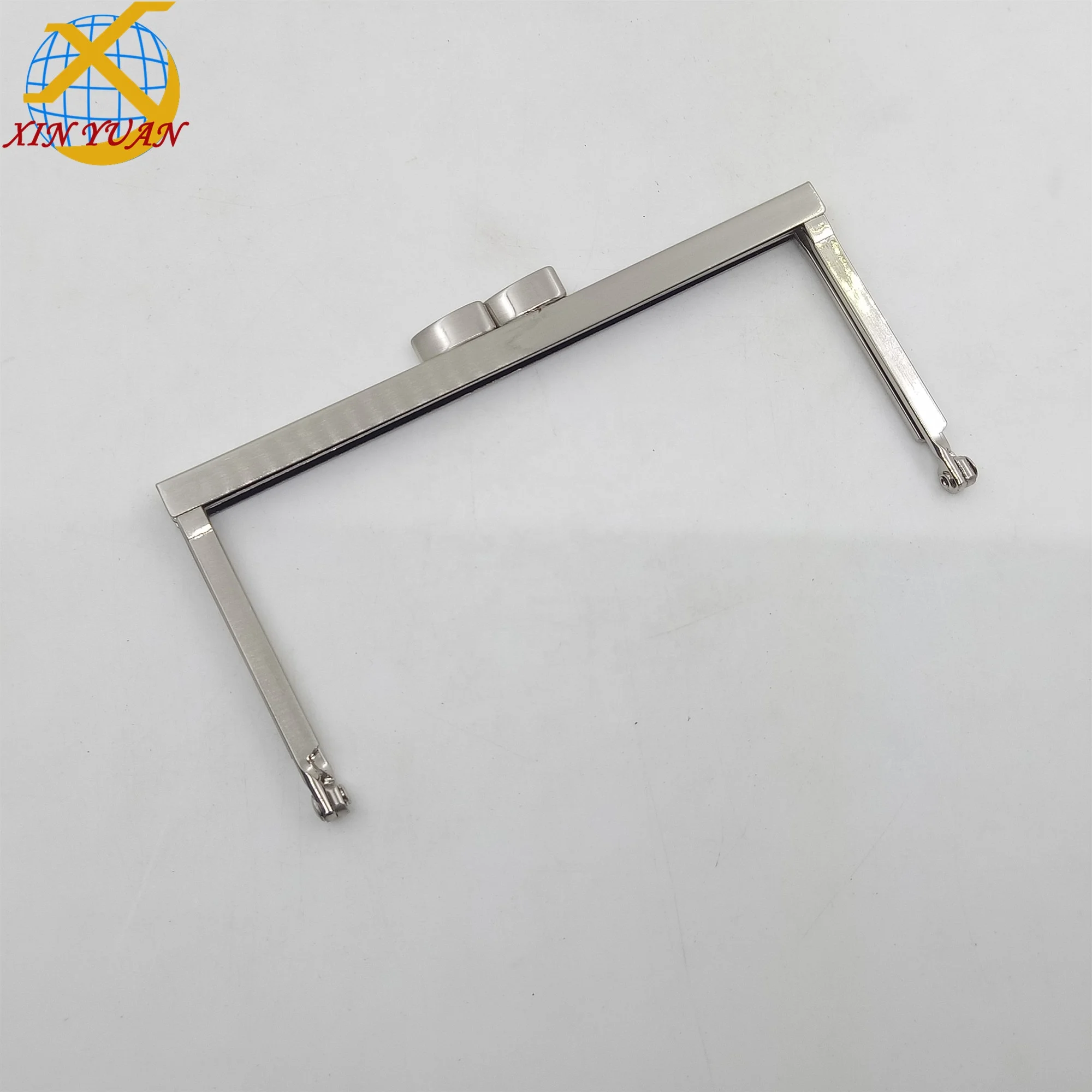 13*6.4cm Brush Nickel Open Channel Purse Frame