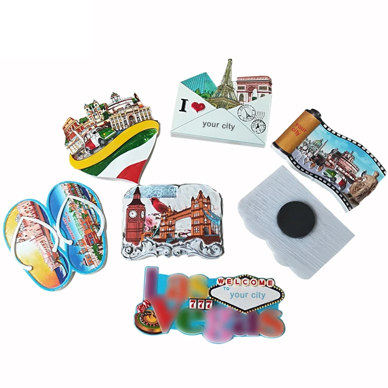 Custom Design Promotion Cute Polyresin Refrigerator Magnet Set Tokyo Tower 3D Souvenir Resin Fridge Magnet