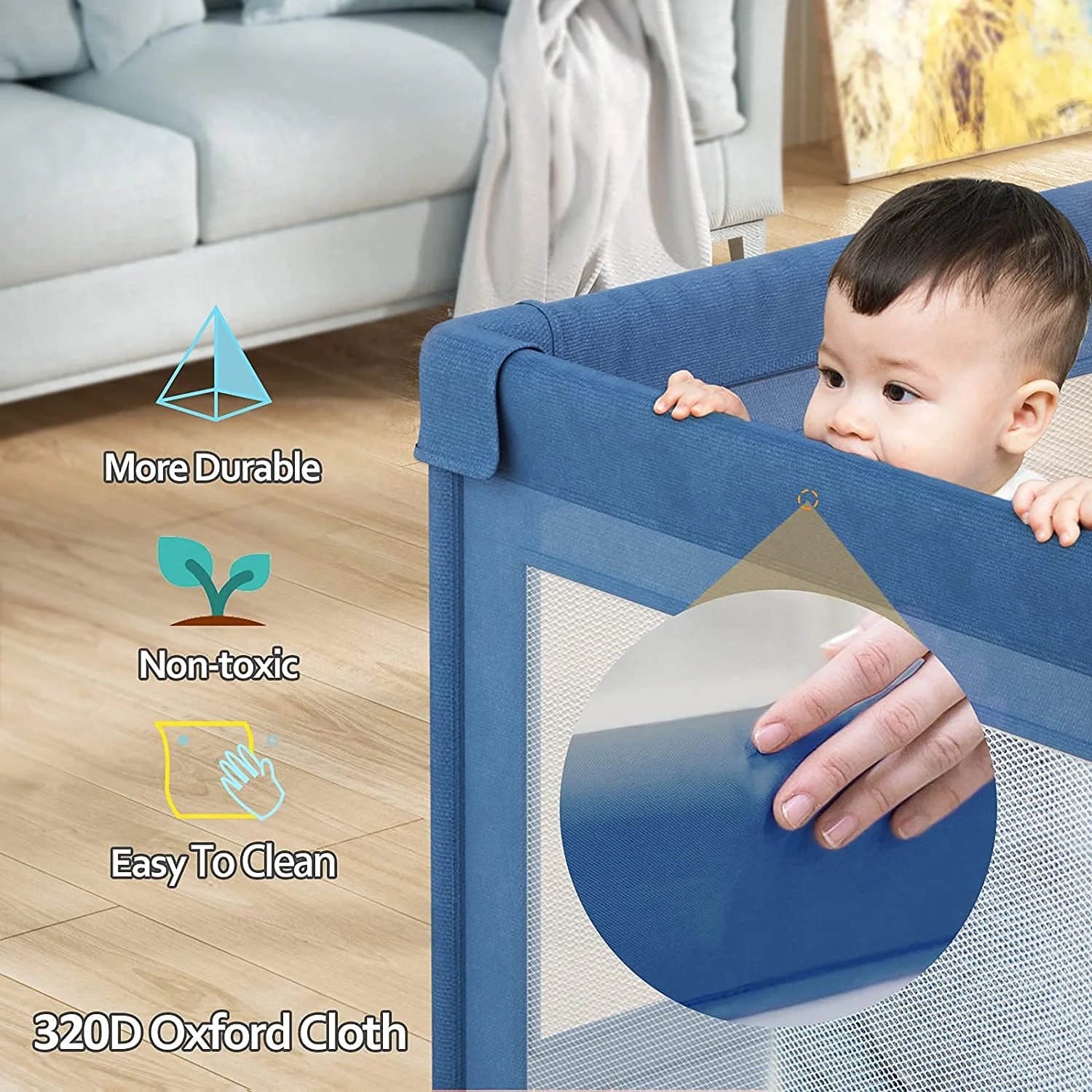 Best Supplier Kids Folding Play pen Oxford Fabric Baby Toddler Big Fence Safty Children Activity Area Playpen On Sale