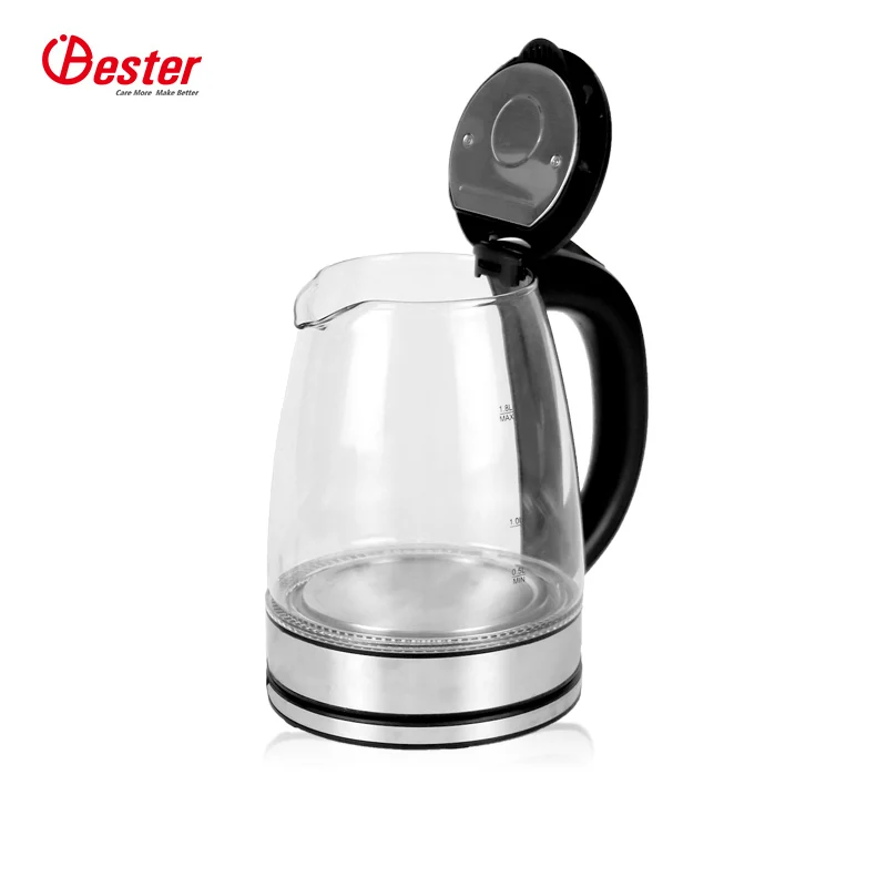fashion automatic 1.8L 2.0L cut off boil dry protection kitchen housing electric tea teapot coffee led glass water kettle