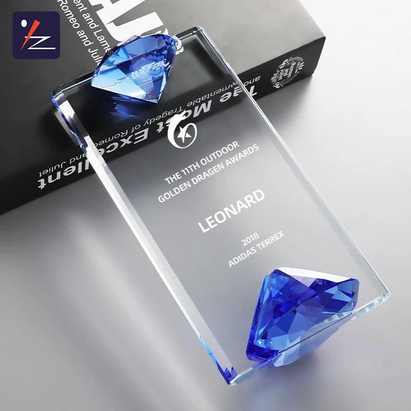 Wholesale 3D Crystal  Laser Engravable K9 Crystal Diamond  Shape  Trophy Award
