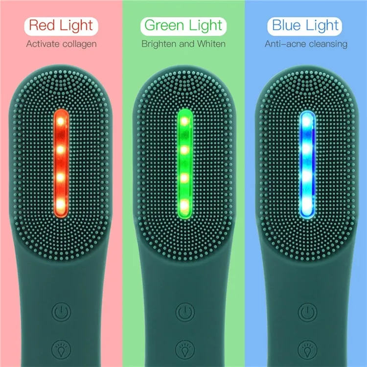 Led Therapy Silicon Facial Cleaner Brush Cleansing Brush Face Cleaner Beauty Facial Brush