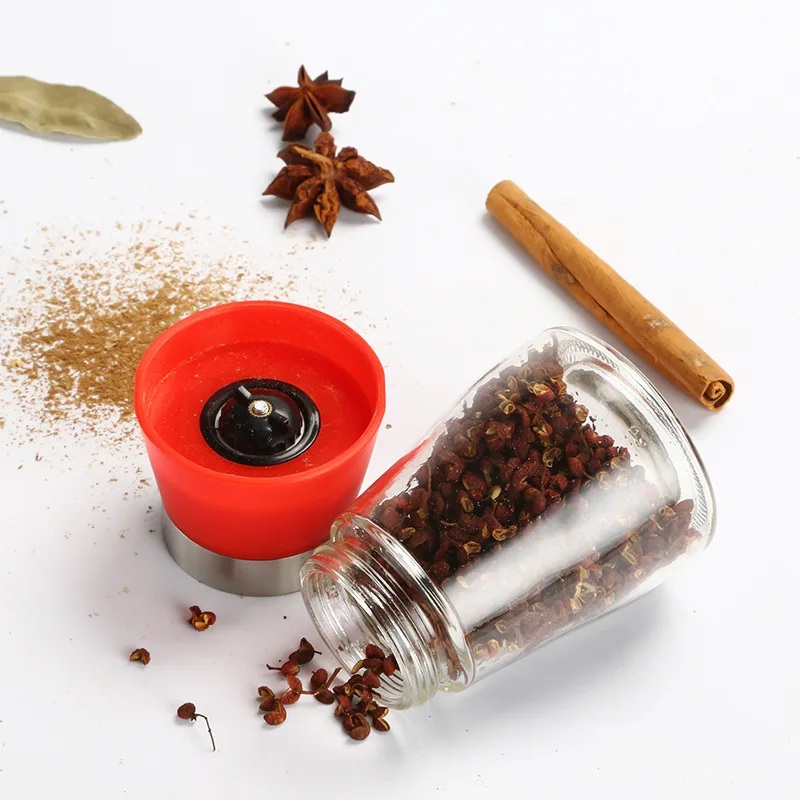 Kitchen Supplies Manual Glass Pepper Spice Grinder with ceramic grinding core