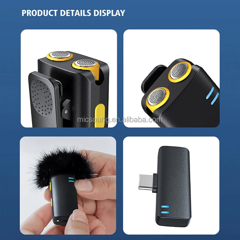 CLLM-SX16 Professional Level Dual Mini Lavalier Microphone Live Radio Noise Reduction Ultra Clear Sound Reception Plug and Play