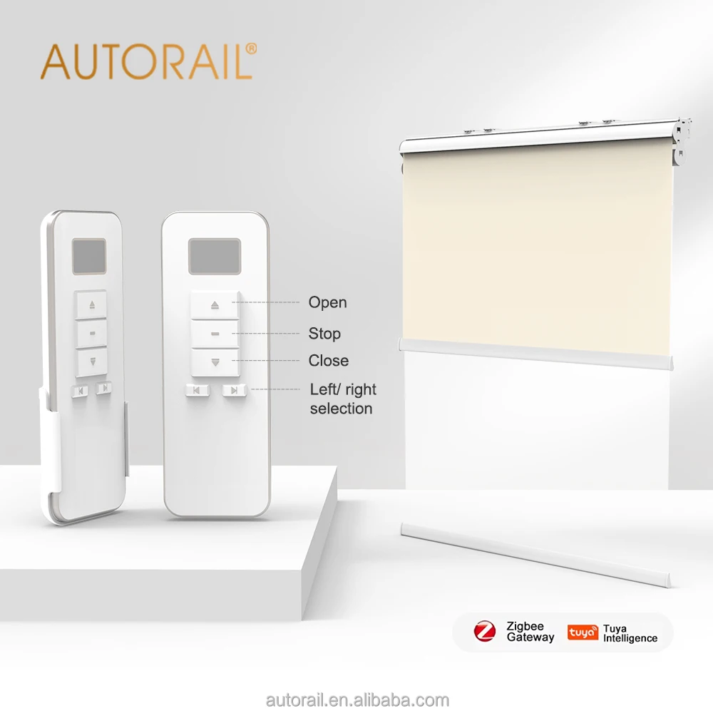 WiFi App Control Google Alexa Electric  Double Roller Shades Hotel Blinds Smart Curtain Motorized  Chain Blinds Roller