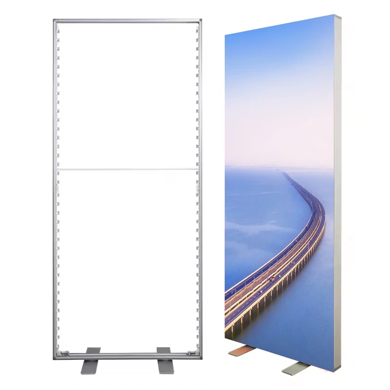 Portable Advertising Sign LED Display Seg Lightbox Aluminum Frameless Tension Fabric Light Box Sign Led