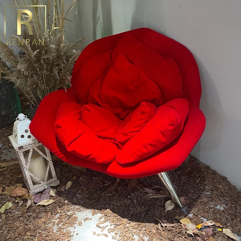 New Italian interior design modern luxury red rose accent chairs villa living room high quality fashion lounge sofa chair