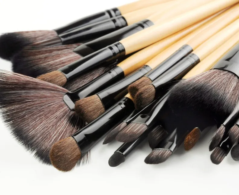 makeup brush set 32 piece Professional Cosmetic Kit + Pouch Bag Case Pincel black pink Private Label Makeup Brush Set
