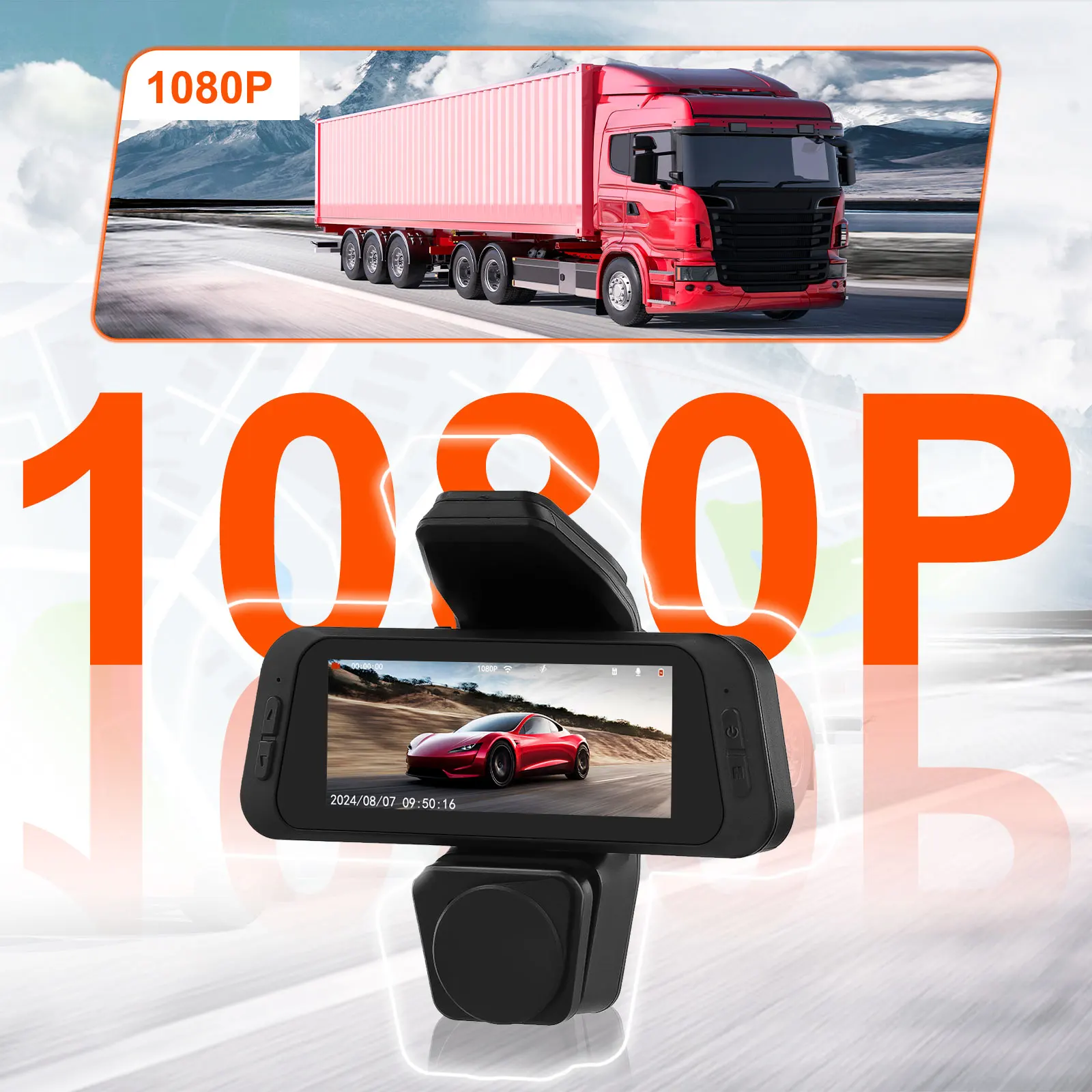 Podofo 3-inch three Lens Dash Cam 1080P WIFI Car DVR Night Vision + G-Sensor+ Parking Monitoring + 3 Cameras Loop recording OEM