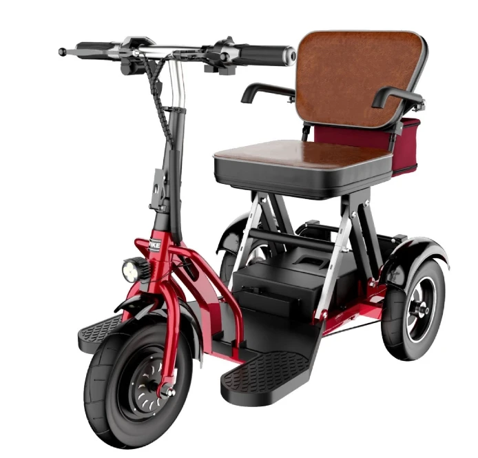 3 Wheel Lightweight Foldable Electric Mobility Scooter for Elderly Handicap Smart Type Electronic 10ah Battery Capacity