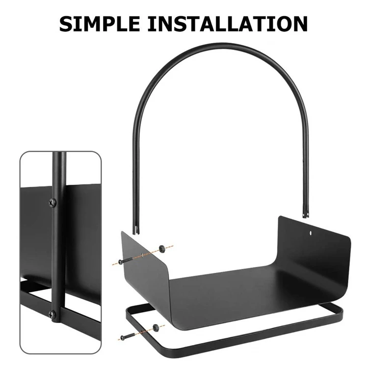 Hot Sell Log Holder Stand For Firewood Storage Metal Fire Wood Rack For Indoor Outdoor Fireplace Tool Wood Storage Rack