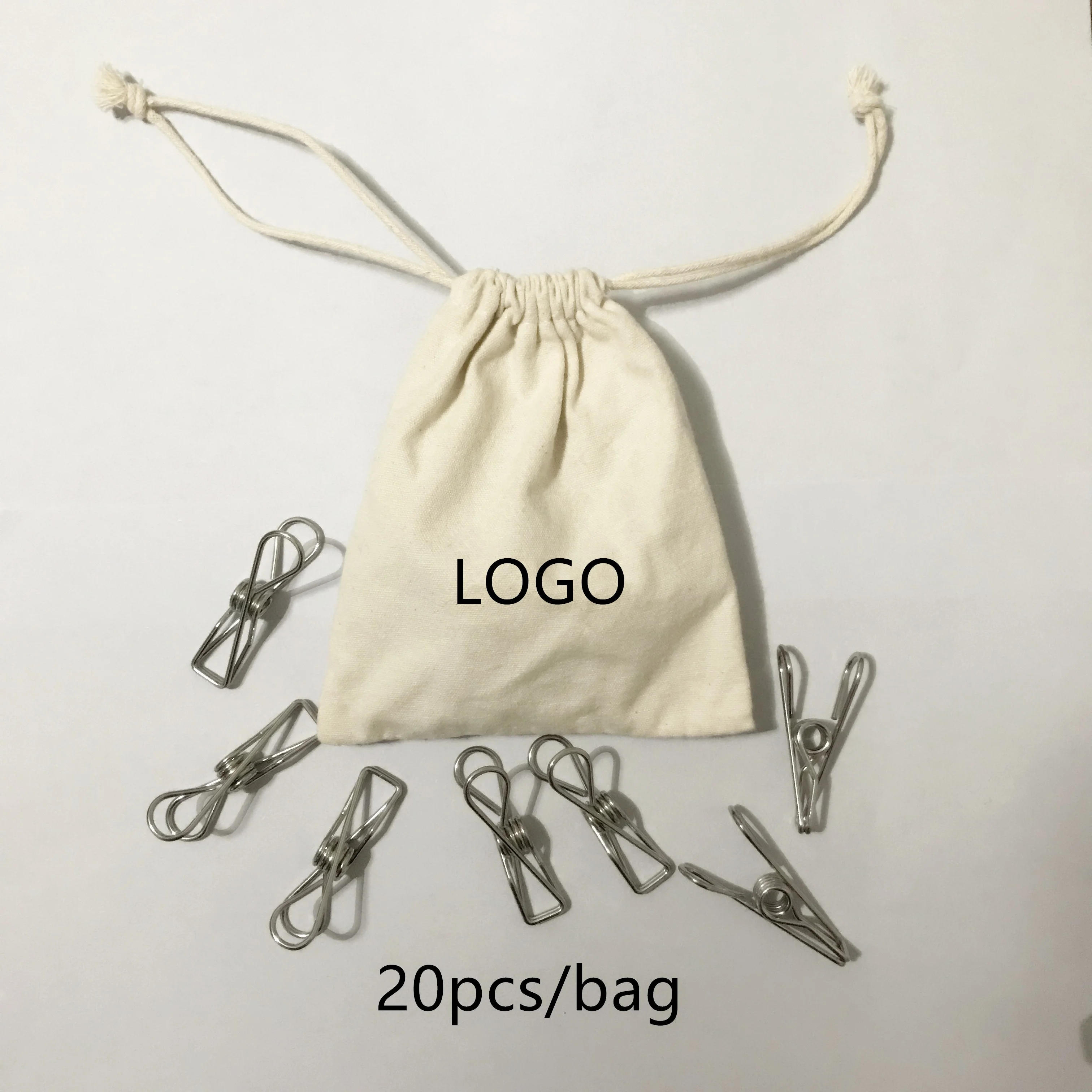 316 stainless steel clothes peg in cloth bag