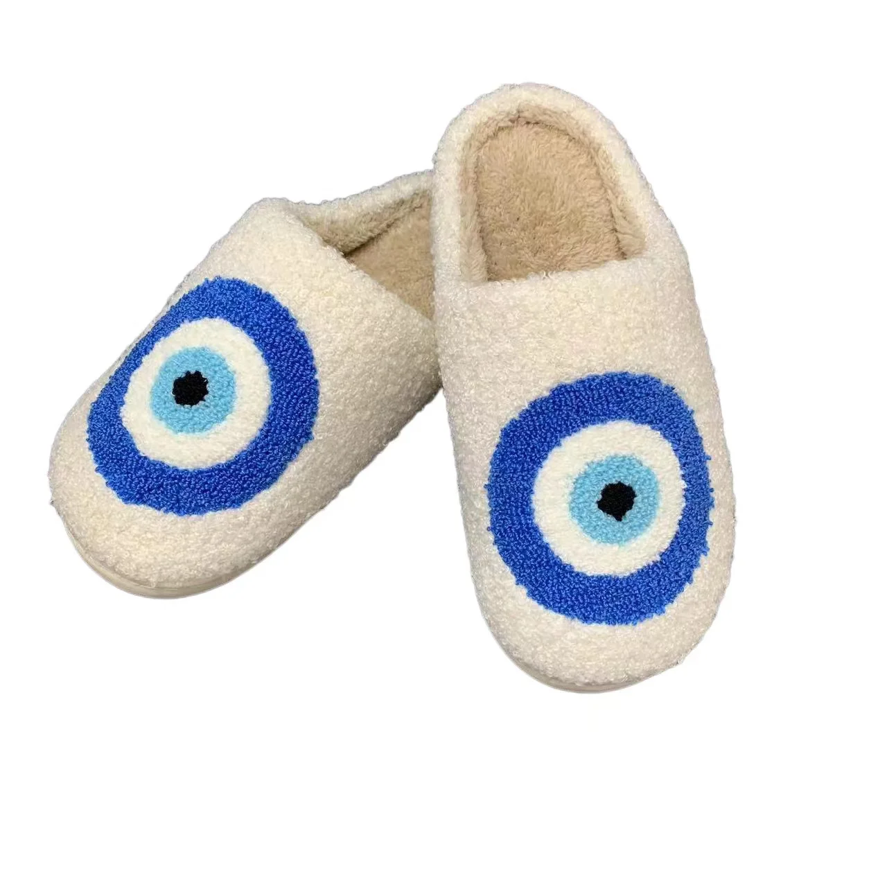 CIXI AIDA Wholesale new color  Retro smiley face bolt lightning pink warm furry home house cute bedroom SLIPPERS