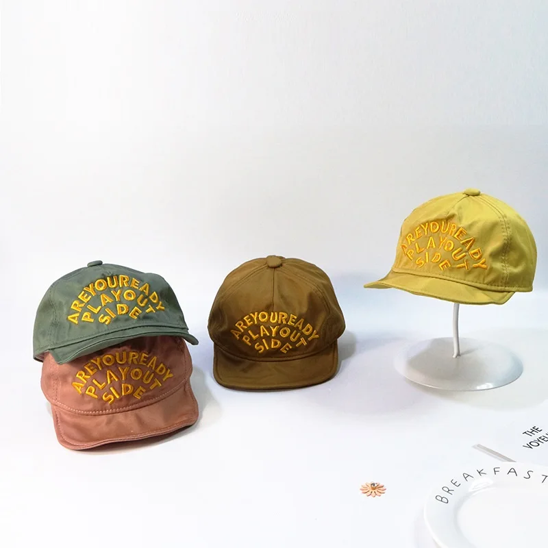 Детская шапка LYX73 в новом стиле, Детская тонкая уличная Кепка От Солнца, кепка с мягкими полями и вышивкой в виде букв для весны/лета