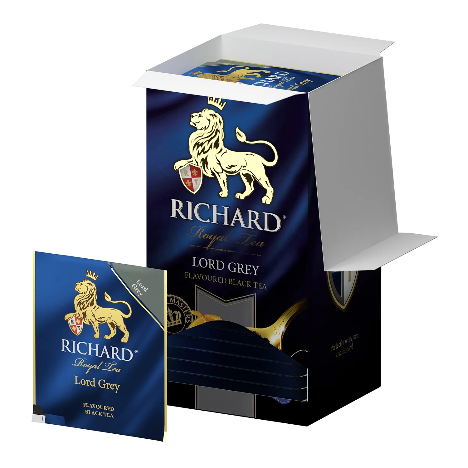 
Flavoured Tea Drink Richard Lord Grey, Modern Interpretation of Famous Crown Bergamot Blend, Bags in Personal Sachets, 25 PCs 