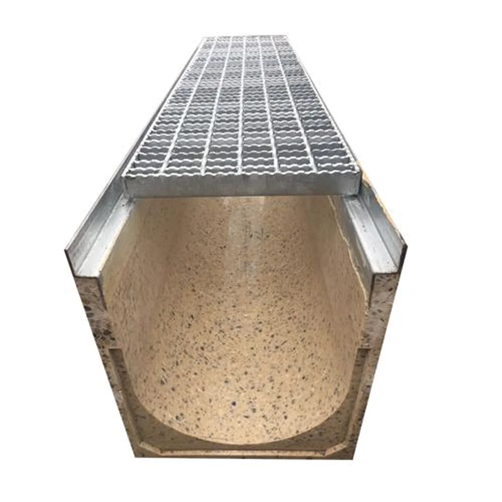 Grating cover drain channel system Stainless Steel Linear straight Storm Water Sump Pit precast concrete drainage channels
